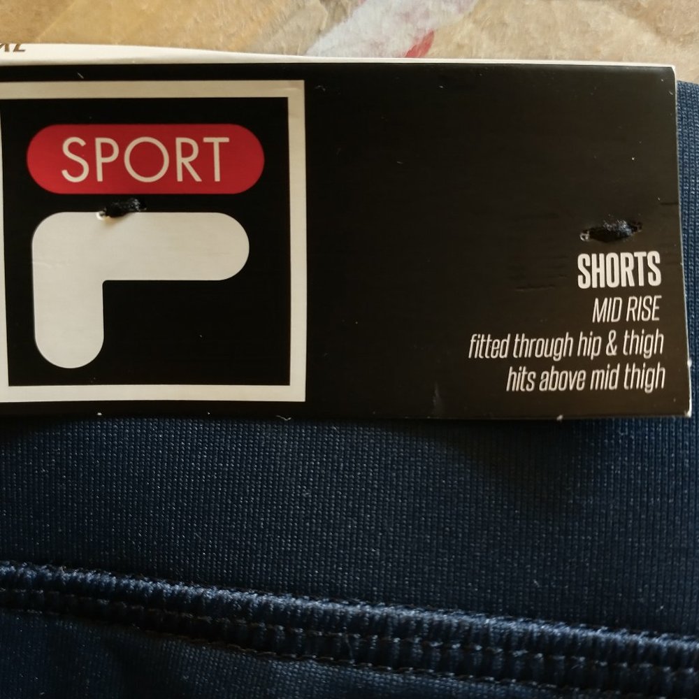 NEW FILA SPANDEX ATHLETIC SHORTS SIZE XL BLUE - Picture 4 of 11
